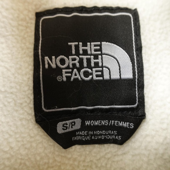 North Face Jacket Womens S White Green Denali Polartec Fleece Full Zip Coat Hike - Picture 4 of 12